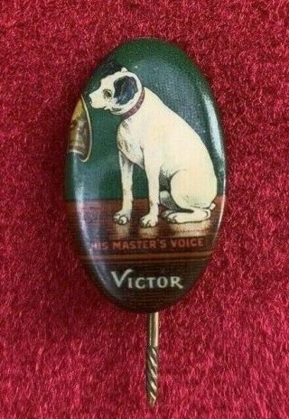 Rare Vintage Rca Victor Nipper Dog Lapel Pin