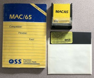 The Mac/65 Toolkit Oss For Atari Rare Vintage 400 800 Xl Xe Cartridge & Diskette
