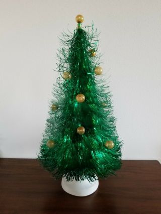 Rare 23 " Vtg/mid - Century/mod Eyelash Green Tinsel Christmas Tree 1960 