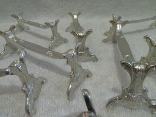 Rare 1900 French Silver - Plated 11 Knife Rests Christofle Old Marly Chrysanthemum