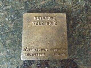 Rare Early Antique Keystone Telephone Cast Iron Trivet Philadelphia Chicago