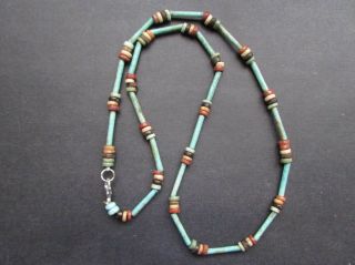 Nile Ancient Egyptian Faience Amulet Mummy Bead Necklace Ca 600 Bc