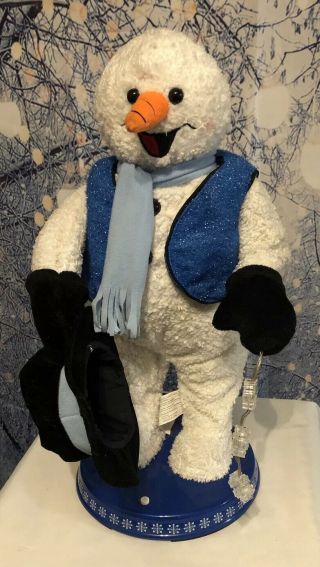 Gemmy Rare Legged Snowflake Spinning Snowman Snow Miser Animated Fully