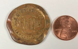 Antique Vintage Pre - 1930s Good Luck Brass Token Coin Advertising Swastika
