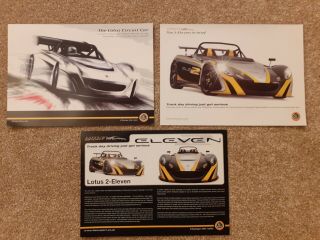 Three Lotus Sport 2 - Eleven 2 - 11 Flyers Including Rare " Circuit Car " Prototype