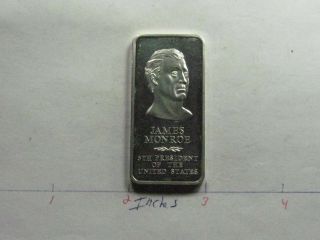 James Monroe 5th President Of The United States Rare Silver Bar
