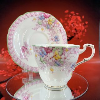 Paragon Pink Floral Bone China Teacup & Saucer England Antique Tea Cup Bx3