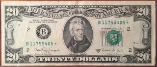 ✯ Rare 1988 $20 Twenty Dollar Federal Reserve Star Note ✯ - Old Vintage Money