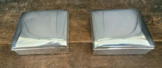 Pair 2 Matching Vintage Poole Silverplate Hinged Lid Cigarette Boxes Wood Lined