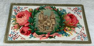 ANTIQUE ROGERS STATUARY COUNCIL OF WAR CIVIL SOLDIER GREETING CALLING CARD G.  A.  R 2