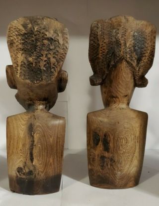 Vintage Wood Sculpture African Folk Art Woman and Man Handmade Wood Statue 10 