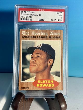 1962 Topps 473 Elston Howard As Psa 7 Nm York Yankees Rare Grade