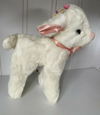 Baby Lamb Vintage Plush Musical 1960’s Euc Custom Stuffed Toy Co.  9”