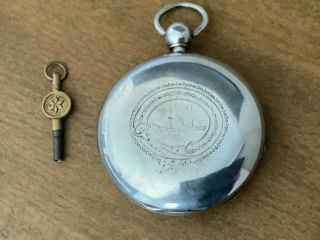 Rare 18s 15j Private Label Jeff Nye Civil War Era Pocket Watch Steamship Silver