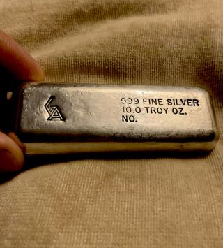 Rare Vintage Silver Bar Golden Analytical 10oz.  Very Rare No Serial Number 6