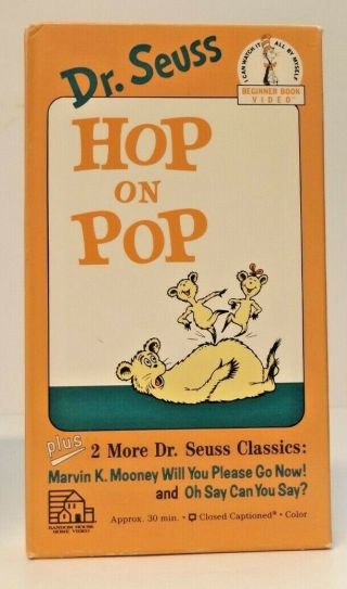Dr.  Seuss Hop On Pop Rare Vhs (1989) Random House Home Video Beginner Book Video