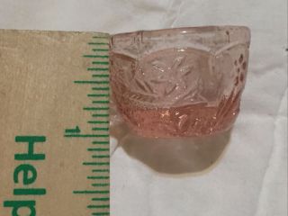 Vintage Depression Glass PINK Miniature Punch Bowl and 4 Cups Child’s 3