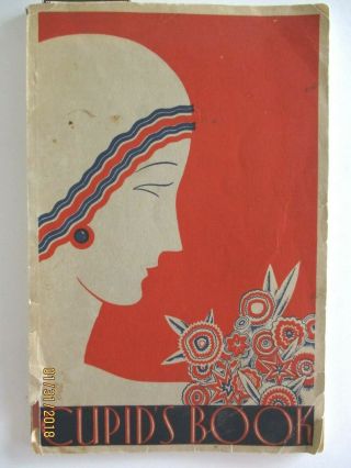 Antique Cupids Book 1929 Los Angeles Bridal Wedding Cookbook,  Art Deco