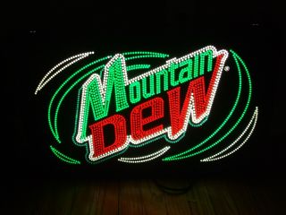 Rare Vintage Mountain Dew Fiber Optic Light Up Sign Soda Pop