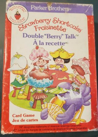 Rare Vintage Strawberry Shortcake Card Game Double Berry Talk,  Complete 1983