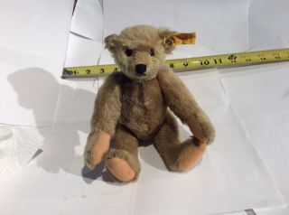 Vintage Steiff Brown Mohair Teddy Bear Fully Jointed 0155/26 Button & Tag 9 " L