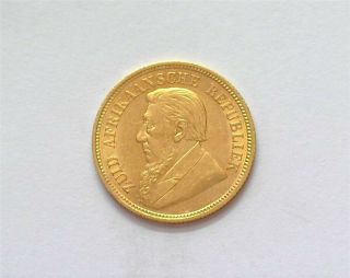 South Africa 1895 Gold 1/2 Pond Near Choice Uncirculated Rare