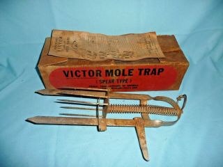 Vintage Antique Victor Mole Trap (spear Type) Small Animal Trap Co Lititz Pa