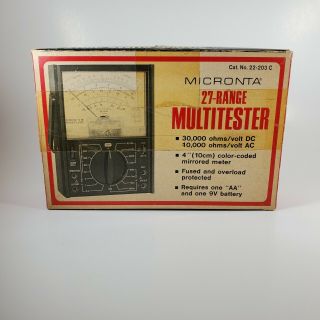 Micronta Multitester 27 Range 30,  000 Ohms Volt Dc No.  22 - 203 C Vintage