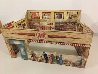 Rare Vintage 1940s - 50s A&p Advertising Grocery Store Play Cardboard Supermarket