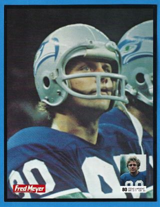 1977 Seattle Seahawks Steve Largent - Fred Meyer Rare Team Issue Nm - Nfl - Hof