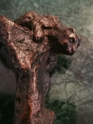 Rare A.  Marionnet French Cat On Tree Bronze 19th Sculpture Wax Seal