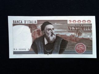 1975 Italy Rare Banknote 20000 £ Tiziano Aunc/unc