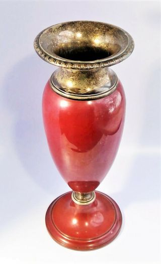 Rare Antique La Pierre Sterling Silver,  Bronze Copper Mixed Metals Vase 12 "