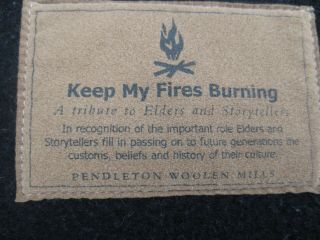 Pendleton Beaver State Wool The Story Teller Keep My Fires Burning Blanket RARE 3