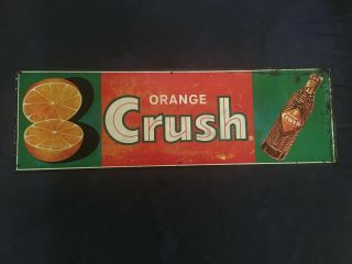 Very Rare Orange Crush Tin Sign