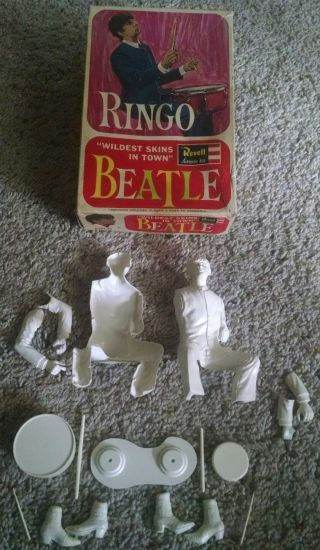 Beatles 1964 Ringo Starr Revell Box And Vintage Rare Model Doll Figure