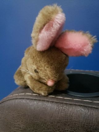 Vintage Russ Berrie 232 Brown Pink Bunny Rabbit 3.  5 " Plush Stuffed Toy Korea