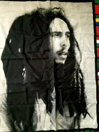 Bob Marley And The Wailers Vintage 1980 ' s Textile Flag 2