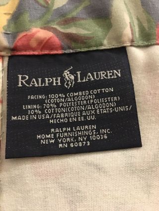 RARE Vintage Ralph Lauren 4 Drapery Panels Floral Lined.  81 By 47 USA 4