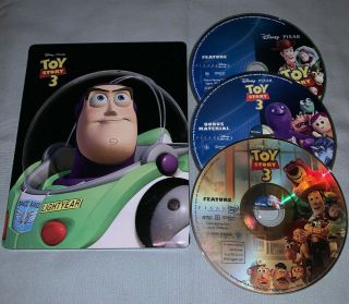 Toy Story 3 Authentic Disney/pixar Blu - Ray/dvd 3 - Disc Set In Steelbook Case Rare