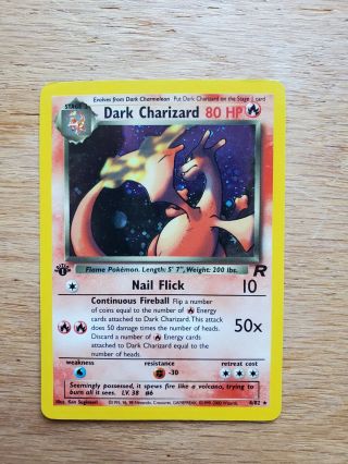 Team Rocket 1st Edition Dark Charizard Holo Pokemon Card Psa Worthy Very Rare