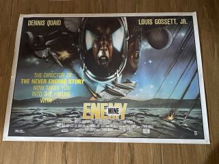 Enemy Mine /very Rare Australian Full Sheet Cbs/fox Video Store Rental Poster