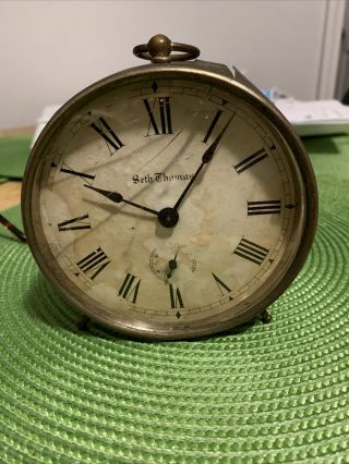 Rare Antique Seth Thomas Pat’d Oct 24,  1876 Peg Leg Desk Clock No Alarm