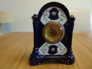 Antique French Porcelain 24 K Gold And Hand Painted Clock