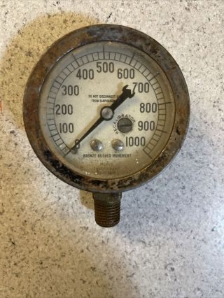 Vintage Marsh Instrument Company Pressure Gauge Rare