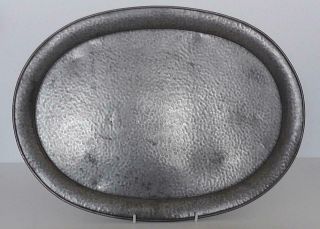 Vintage Early 20th Centrury Civic Arts And Crafts Style Pewter Planished Tray