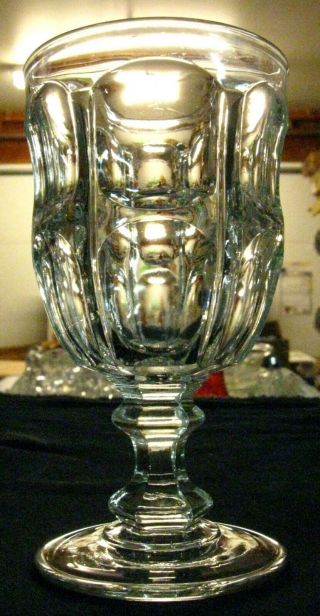 Antique Circa 1860 Eapg " Bigler " Glass Water Goblet,  Full Flint,  Exc Cond