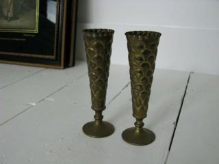 Fine Antique Art Nouveau Brass Spill Vases