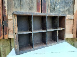 Antique Rustic Pine Drawer Wooden Box Tool Crate Vintage Decor Shelf Sectiional