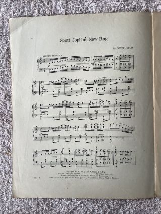 SCOTT JOPLIN’S RAG 1912 Scott Joplin Also Maple Leaf Rag Gladiolus Rag.  Rare 4